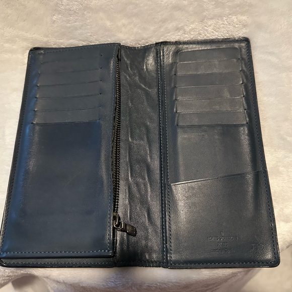 Louis Vuitton Dark Blue Damien Patterned Leather Long Wallet - Picture 4 of 8